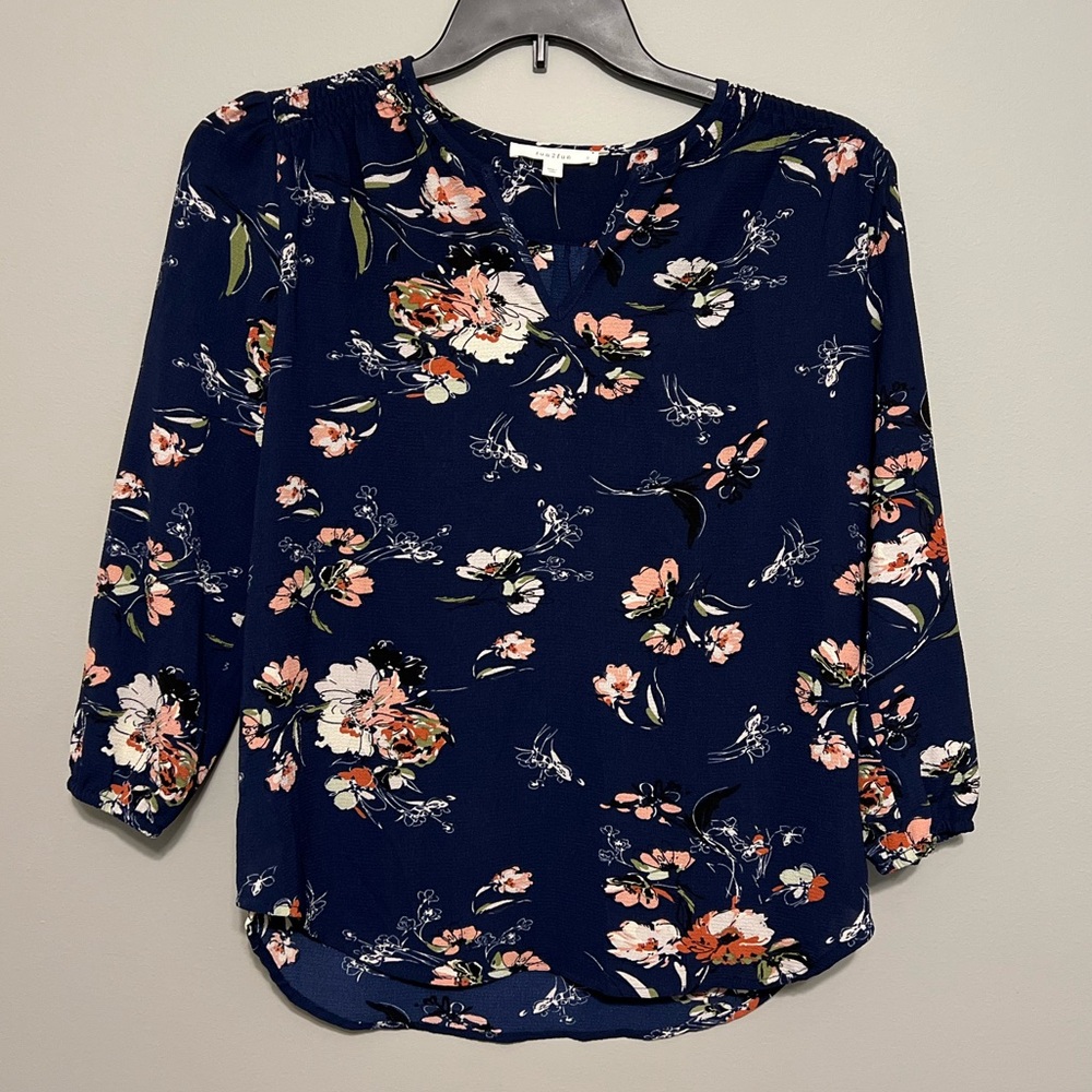 Fun2fun Navy Floral Top